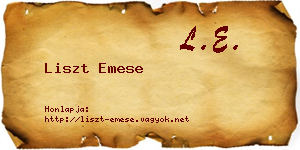 Liszt Emese névjegykártya